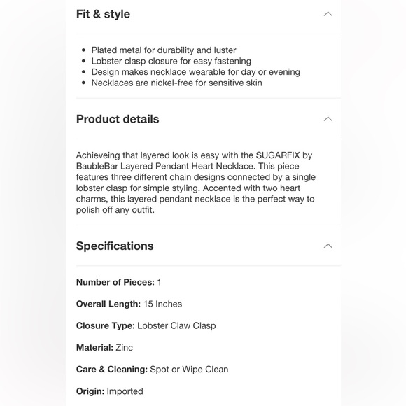 New Sugarfix by Baublebar Layered Pendant Heart Necklace - Picture 4 of 4